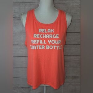 Athletic Works Orange Graphic Sleeveless Tank Size Medium